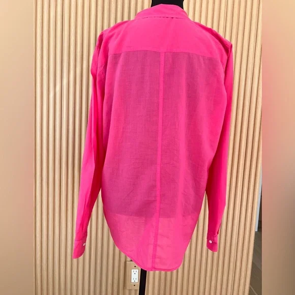 Lilly Pulitzer Pink Anna Maria Button Down Long Sleeves Cotton Shirt size xl - Picture 7 of 9